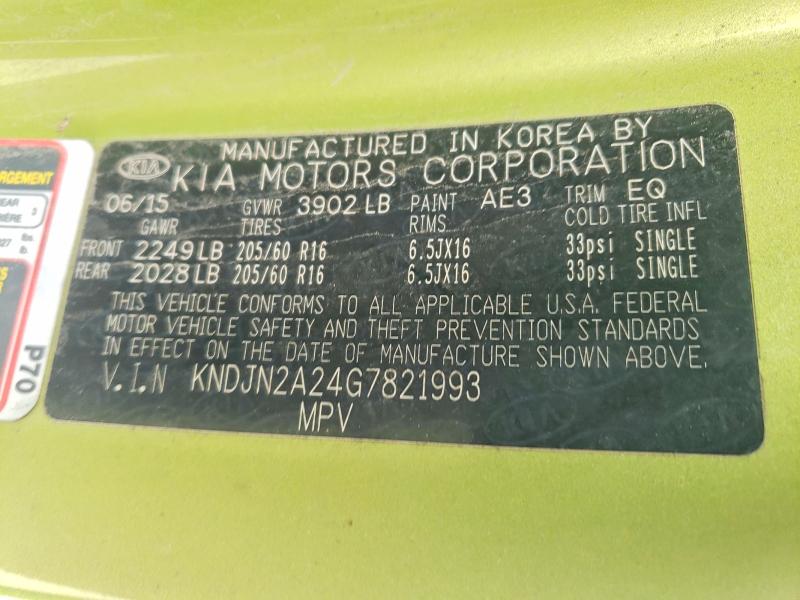 Продажа на аукционе авто 2016 Kia Soul, vin: KNDJN2A24G7821993, номер лота: 51065716