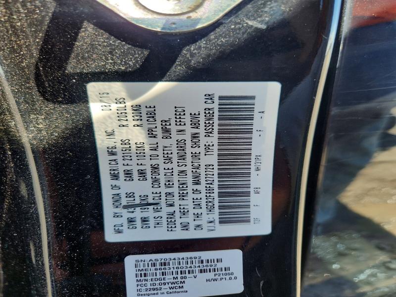 Продажа на аукционе авто 2015 Honda Accord, vin: 1HGCR2F86FA272729, номер лота: 51275046