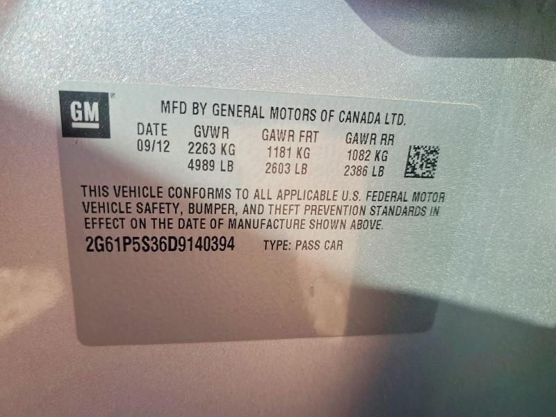 Aukcja sprzedaży 2013 Cadillac Xts, vin: 2G61P5S36D9140394, numer aukcji: 50094166