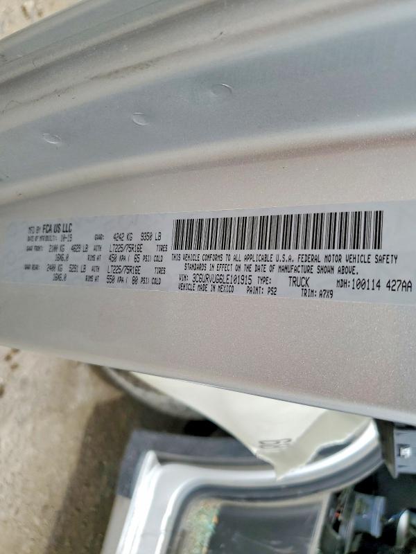 51998326 :رقم المزاد ، 3C6URVUG6LE101915 vin ، 2020 Ram Promaster 3500 مزاد بيع