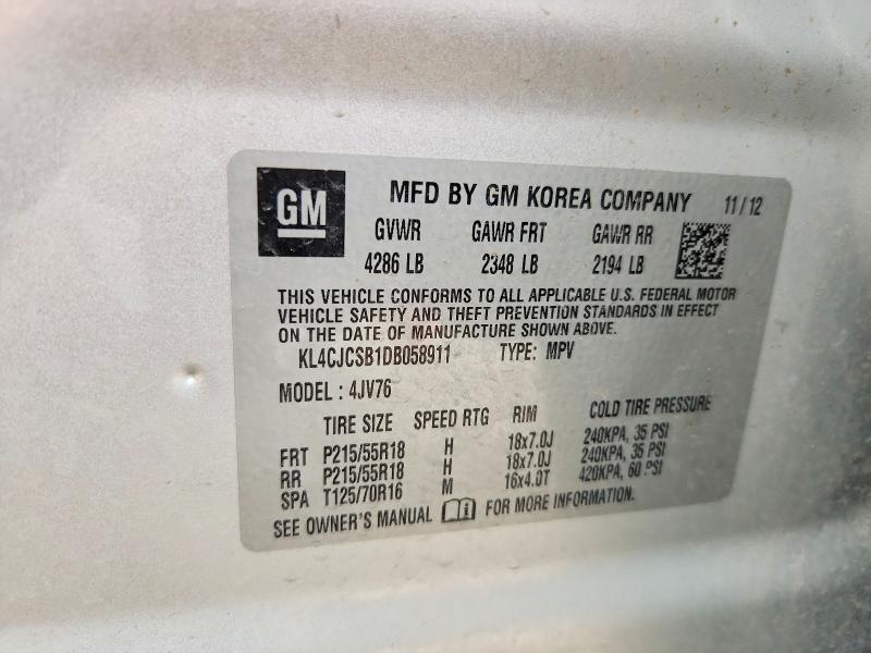 Продажа на аукционе авто 2013 Buick Encore, vin: KL4CJCSB1DB058911, номер лота: 49906036