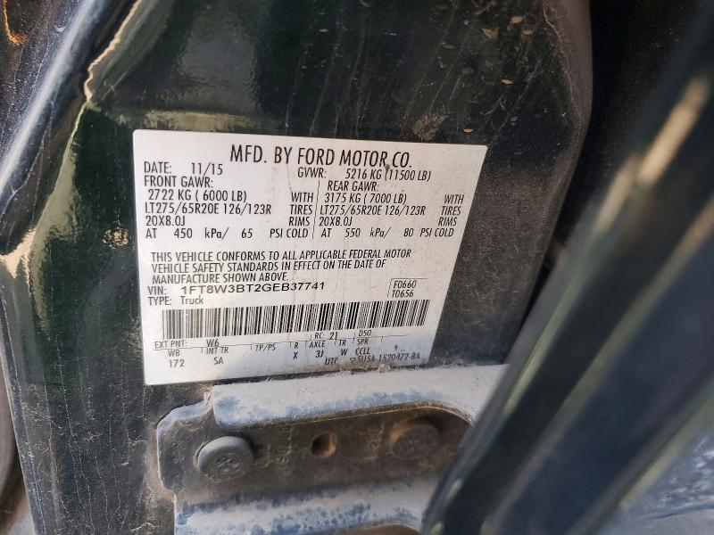 2016 Ford F350 მანქანა იყიდება აუქციონზე, vin: 1FT8W3BT2GEB37741, აუქციონის ნომერი: 49319236