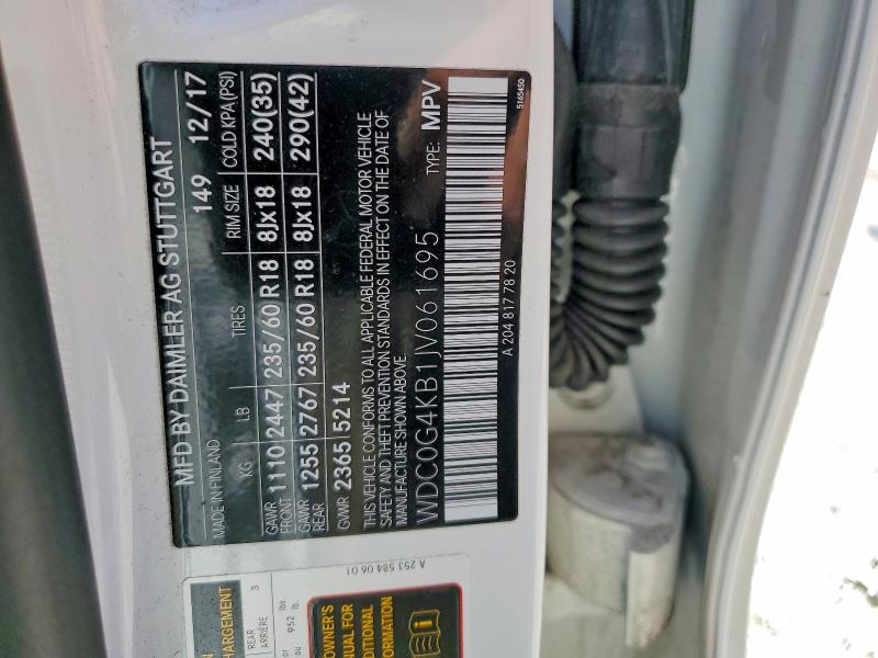 Aukcja sprzedaży 2018 Mercedes-benz Glc, vin: WDC0G4KB1JV061695, numer aukcji: 50166996