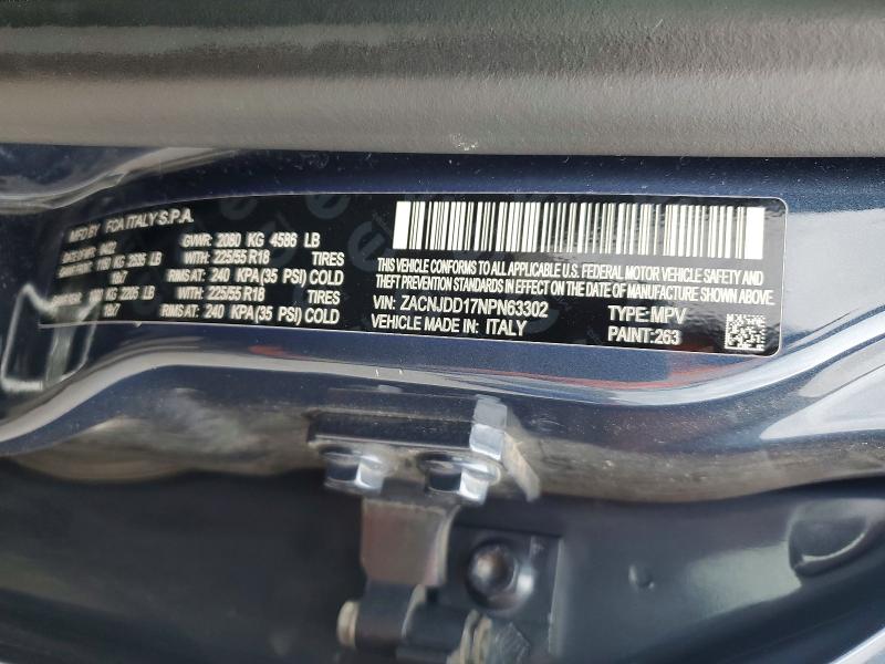 51280376 :رقم المزاد ، ZACNJDD17NPN63302 vin ، 2022 Jeep Renegade مزاد بيع