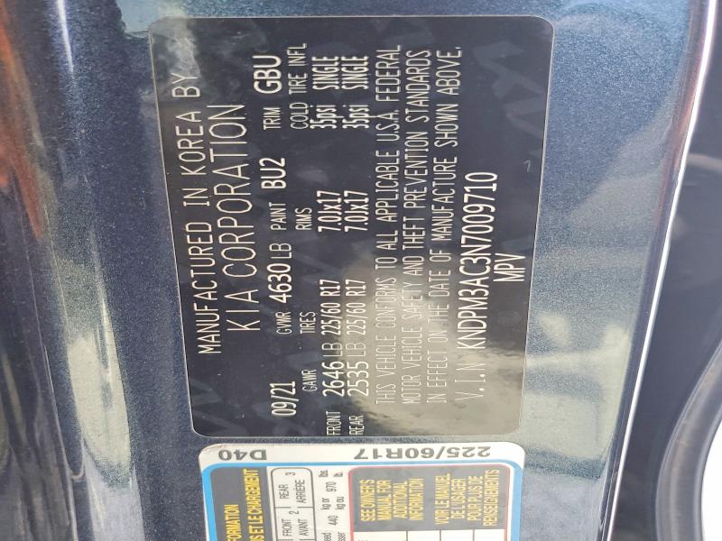 2022 Kia Sportage მანქანა იყიდება აუქციონზე, vin: KNDPM3AC3N7009710, აუქციონის ნომერი: 48771876