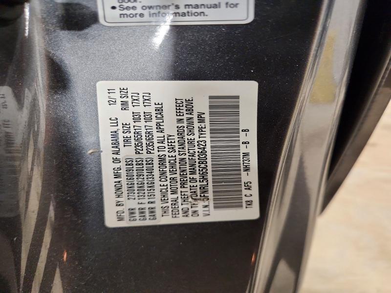Aukcja sprzedaży 2012 Honda Odyssey, vin: 5FNRL5H65CB036423, numer aukcji: 51298496