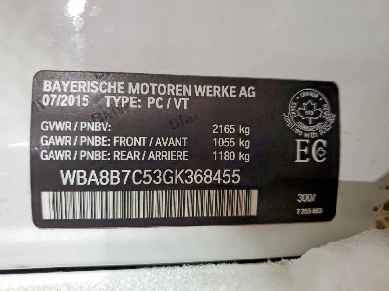 Auction sale of the 2016 Bmw 340, vin: WBA8B7C53GK368455, lot number: 49843936