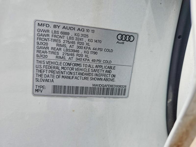 49514926 :رقم المزاد ، WA1DGAFE6ED008328 vin ، 2014 Audi Q7 مزاد بيع