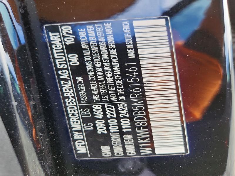 Продажа на аукционе авто 2021 Mercedes-benz C, vin: W1KWF8DB5MR615461, номер лота: 51533646