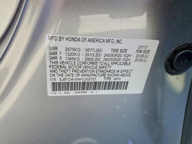 Aukcja sprzedaży 2017 Acura Mdx, vin: 5J8YD4H54HL002151, numer aukcji: 48445706