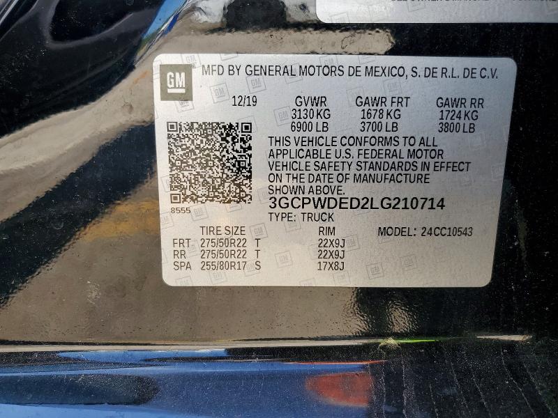 Продаж на аукціоні авто 2020 Chevrolet Silverado, vin: 3GCPWDED2LG210714, номер лоту: 48360396