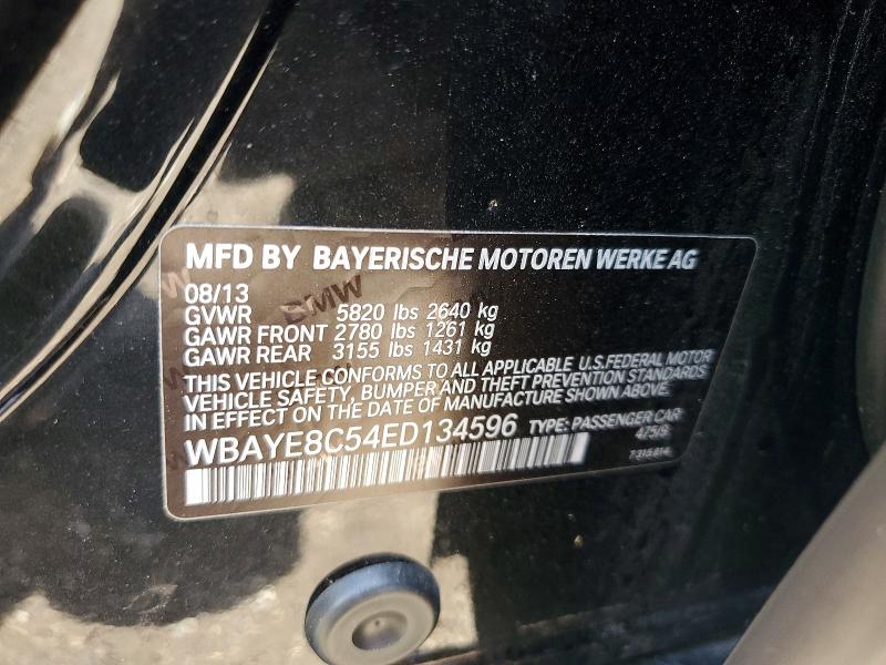 Aukcja sprzedaży 2014 Bmw 750, vin: WBAYE8C54ED134596, numer aukcji: 48608236