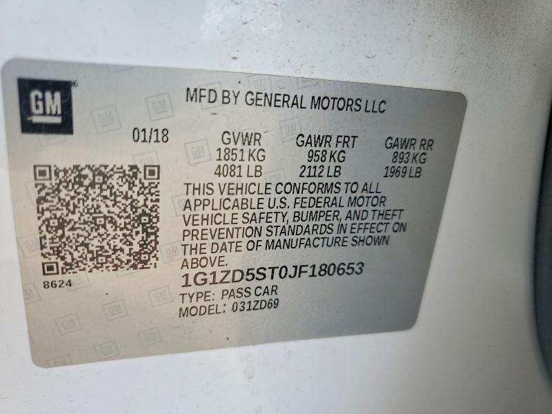Продажа на аукционе авто 2018 Chevrolet Malibu, vin: 1G1ZD5ST0JF180653, номер лота: 49413526
