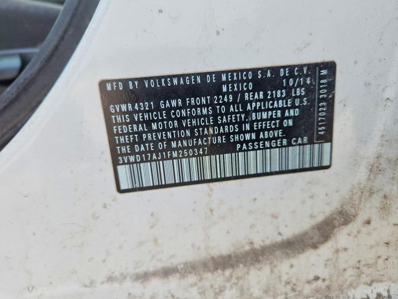 Продаж на аукціоні авто 2015 Volkswagen Jetta, vin: 3VWD17AJ1FM250347, номер лоту: 49859406