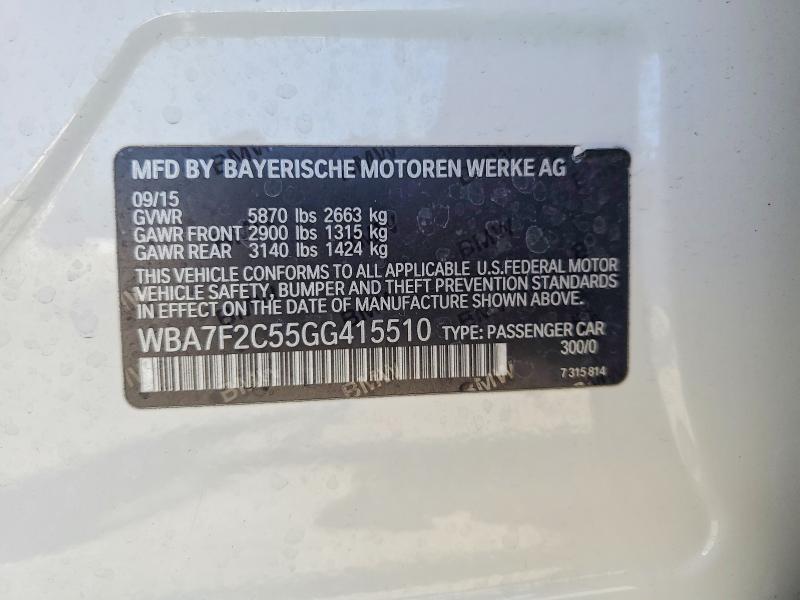 Продаж на аукціоні авто 2016 Bmw 750, vin: WBA7F2C55GG415510, номер лоту: 51477806