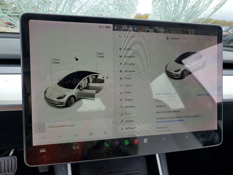 50590166 :رقم المزاد ، 5YJ3E1EB0KF494945 vin ، 2019 Tesla Model 3 مزاد بيع