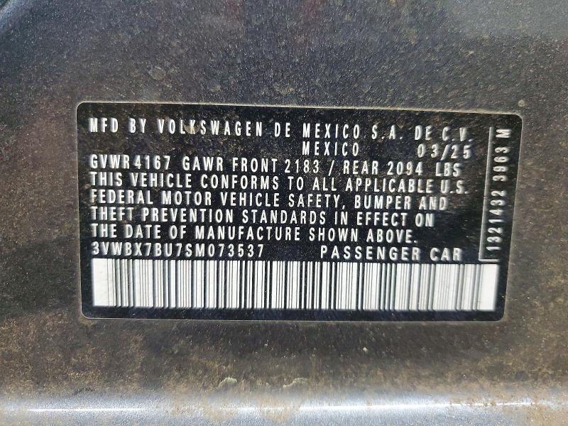 Продаж на аукціоні авто 2025 Volkswagen Jetta, vin: 3VWBX7BU7SM073537, номер лоту: 48535496