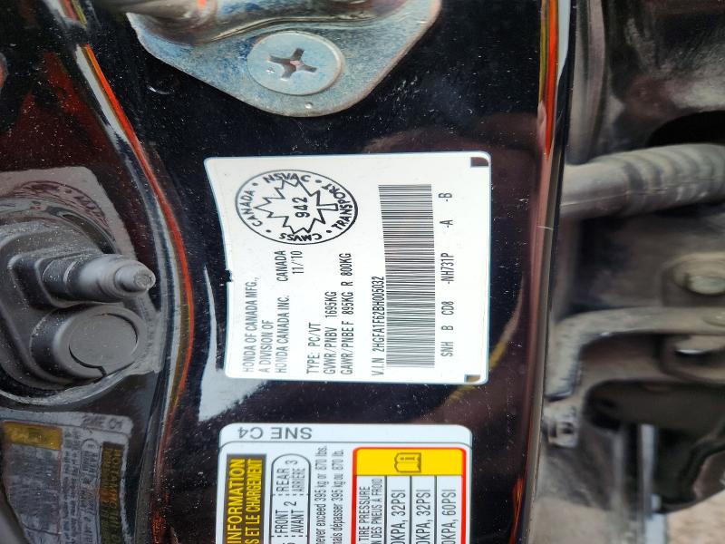 2011 Honda Civic მანქანა იყიდება აუქციონზე, vin: 2HGFA1F62BH005032, აუქციონის ნომერი: 49537156