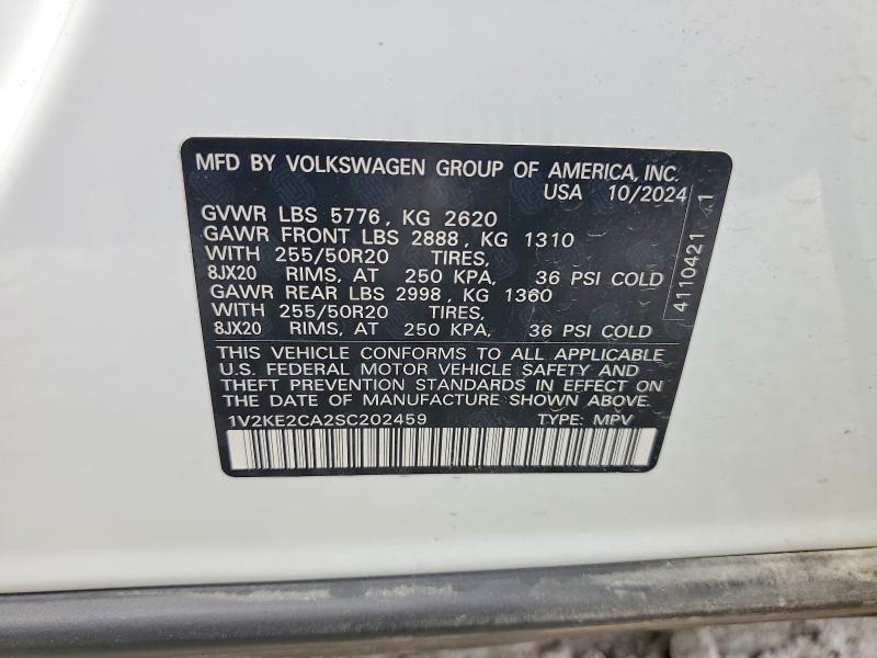 Aukcja sprzedaży 2025 Volkswagen Atlas Cross Sport, vin: 1V2KE2CA2SC202459, numer aukcji: 47881966