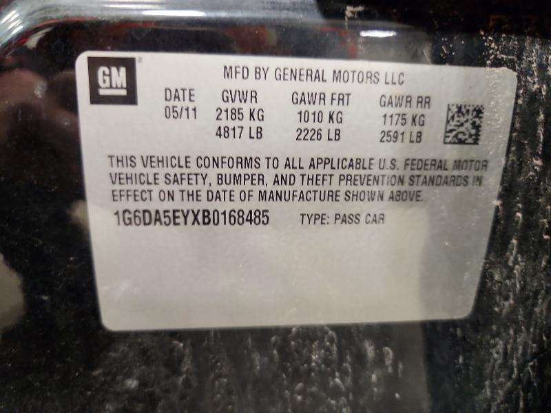 2011 Cadillac Cts მანქანა იყიდება აუქციონზე, vin: 1G6DA5EYXB0168485, აუქციონის ნომერი: 48821406