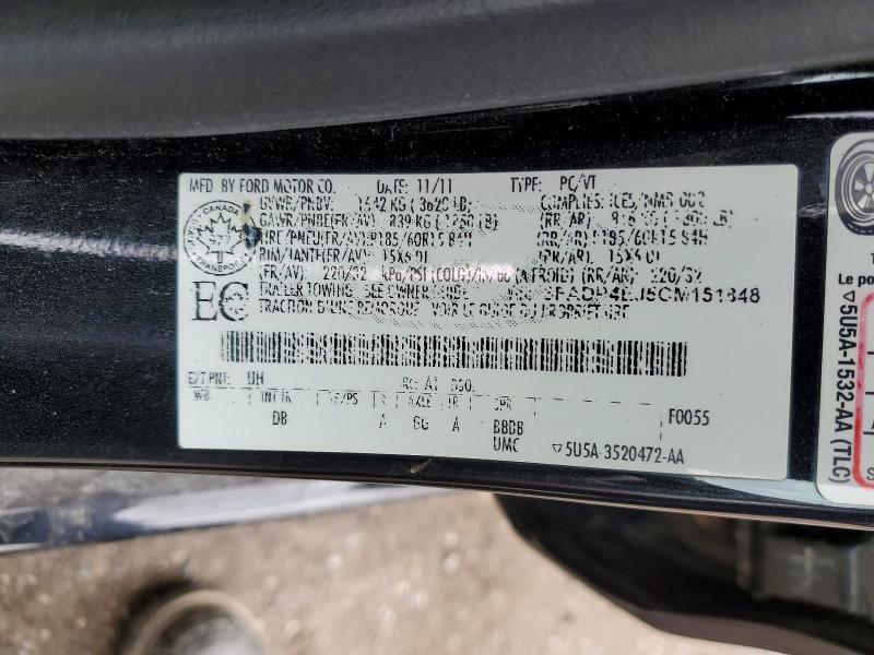 Продаж на аукціоні авто 2012 Ford Fiesta, vin: 3FADP4EJ5CM151848, номер лоту: 48095886