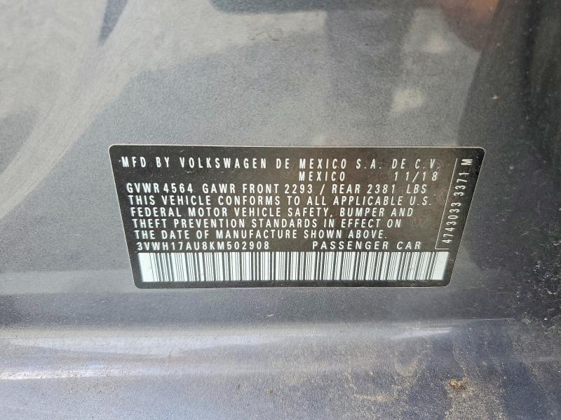 Продажа на аукционе авто 2019 Volkswagen Golf Alltrack, vin: 3VWH17AU8KM502908, номер лота: 49663406