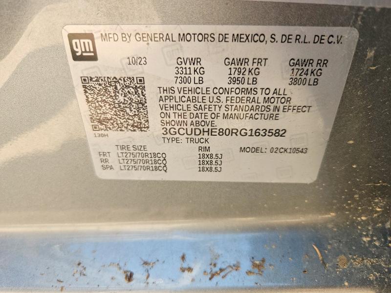47511716 :رقم المزاد ، 3GCUDHE80RG163582 vin ، 2024 Chevrolet Silverado مزاد بيع