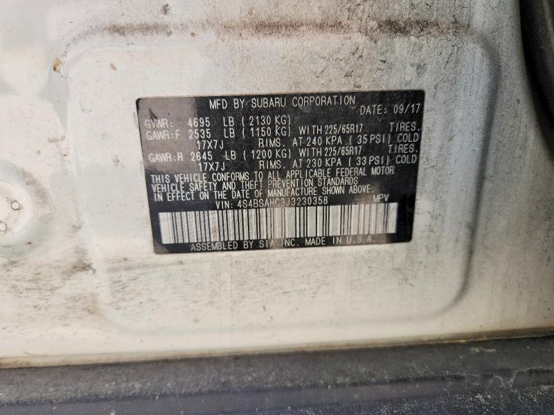 Продажа на аукционе авто 2018 Subaru Outback, vin: 4S4BSAHC3J3230358, номер лота: 48598246