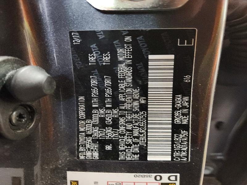 2018 Toyota 4runner მანქანა იყიდება აუქციონზე, vin: JTEBU5JR2J5537525, აუქციონის ნომერი: 50088316