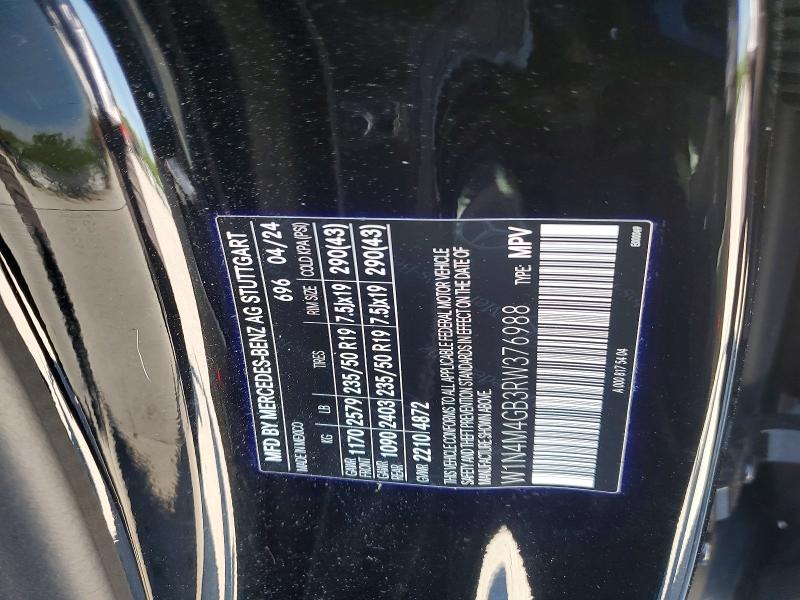 2024 Mercedes-benz Glb მანქანა იყიდება აუქციონზე, vin: W1N4M4GB3RW376988, აუქციონის ნომერი: 49826876