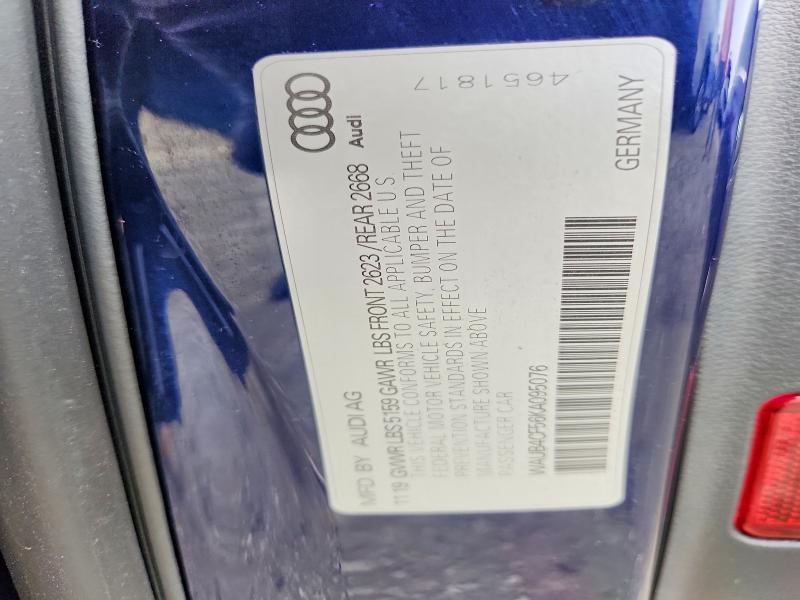 50260506 :رقم المزاد ، WAUB4CF56KA095076 vin ، 2019 Audi S5 مزاد بيع