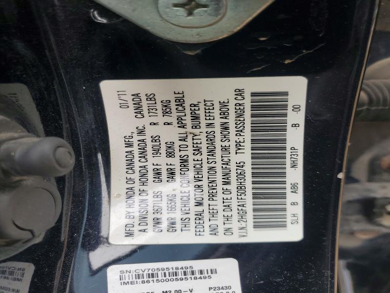 Продаж на аукціоні авто 2011 Honda Civic, vin: 2HGFA1F50BH306745, номер лоту: 50050356