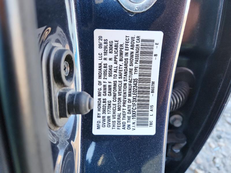 Aukcja sprzedaży 2020 Honda Civic, vin: 19XFC1F3XLE023435, numer aukcji: 49771166