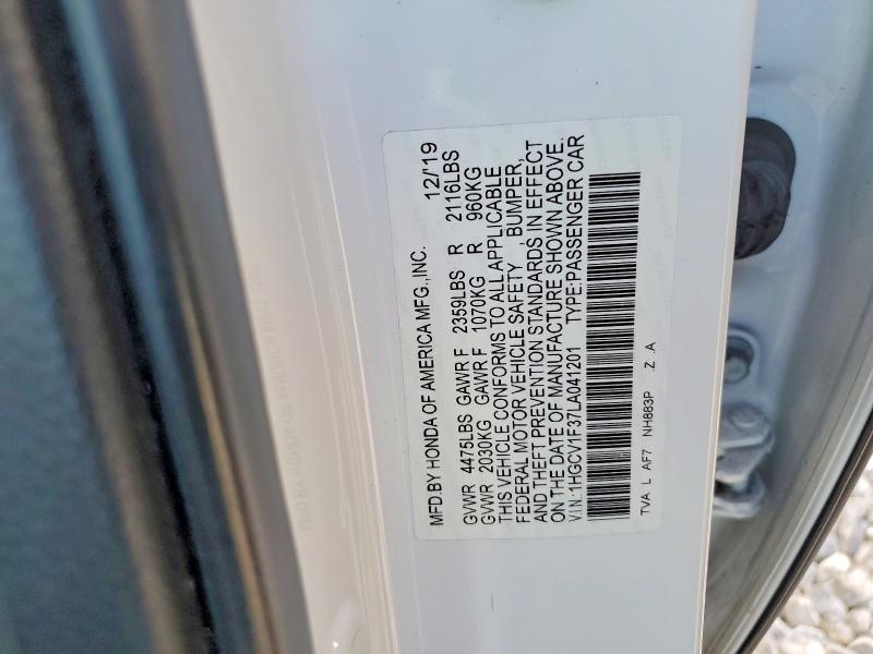 Aukcja sprzedaży 2020 Honda Accord, vin: 1HGCV1F37LA041201, numer aukcji: 48430286