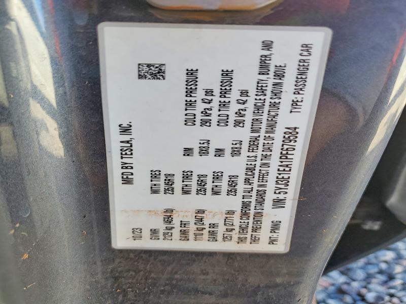 Продажа на аукционе авто 2023 Tesla Model 3, vin: 5YJ3E1EA1PF679584, номер лота: 48006686