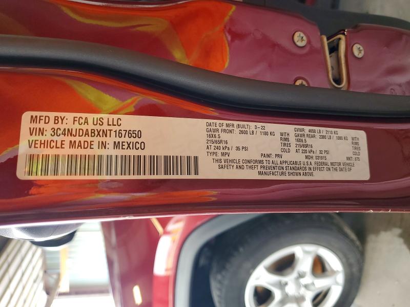 Продаж на аукціоні авто 2022 Jeep Compass, vin: 3C4NJDABXNT167650, номер лоту: 51148066
