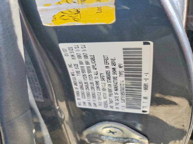 2007 Acura Rdx მანქანა იყიდება აუქციონზე, vin: 5J8TB185X7A017214, აუქციონის ნომერი: 48974726