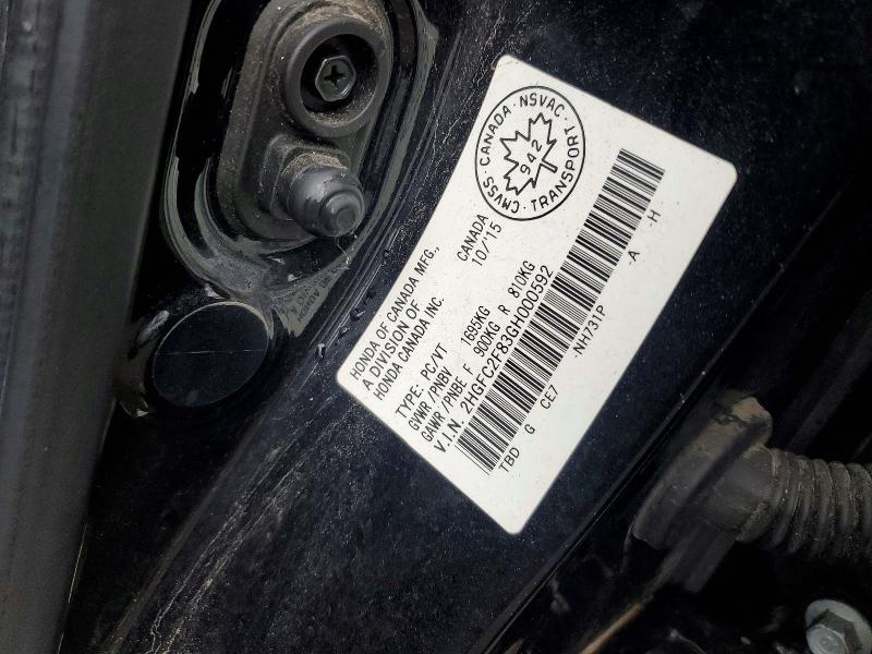 Aukcja sprzedaży 2016 Honda Civic, vin: 2HGFC2F83GH000592, numer aukcji: 49450766