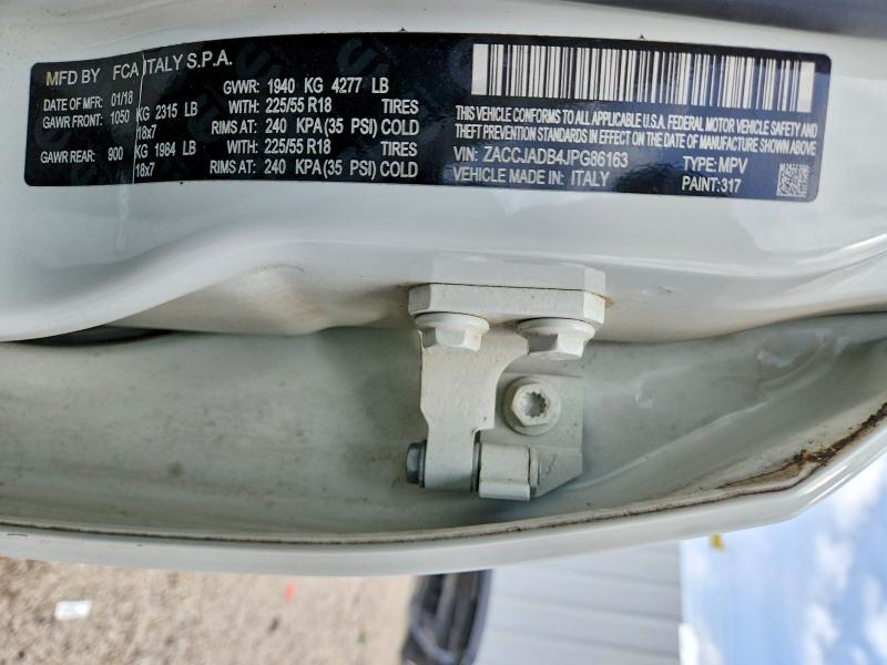 2018 Jeep Renegade მანქანა იყიდება აუქციონზე, vin: ZACCJADB4JPG86163, აუქციონის ნომერი: 48893886