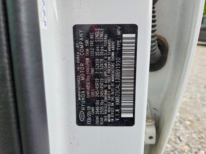 51156316 :رقم المزاد ، KM8J3CAL1JU691910 vin ، 2018 Hyundai Tucson مزاد بيع