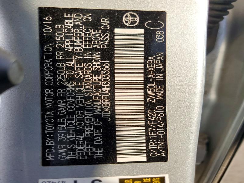 Продажа на аукционе авто 2017 Toyota Prius, vin: JTDKBRFU4H3033661, номер лота: 48782436