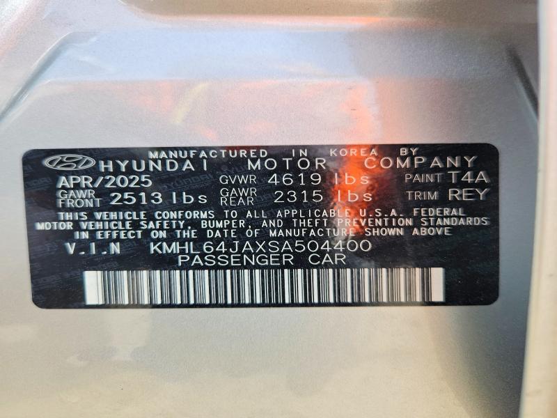 Aukcja sprzedaży 2025 Hyundai Sonata, vin: KMHL64JAXSA504400, numer aukcji: 47582316