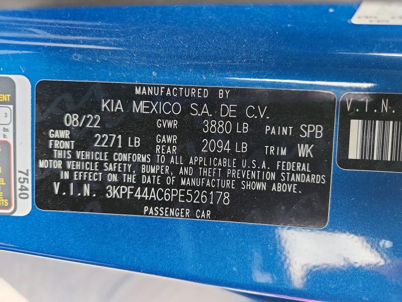 50518656 :رقم المزاد ، 3KPF44AC6PE526178 vin ، 2023 Kia Forte مزاد بيع