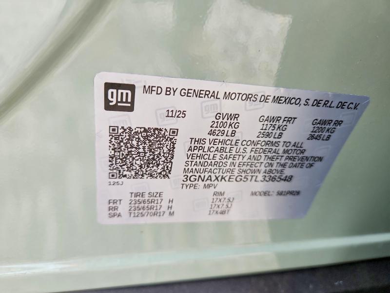 Продажа на аукционе авто 2026 Chevrolet Equinox, vin: 3GNAXKEG5TL336548, номер лота: 52091216