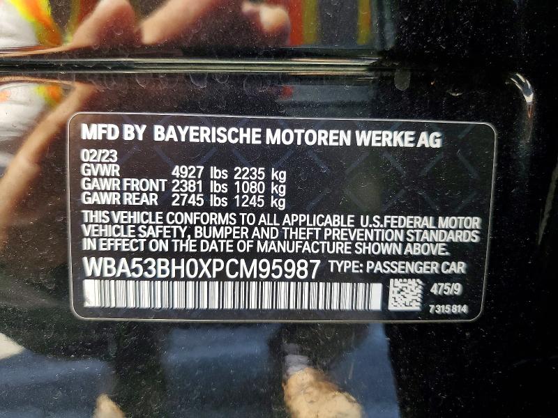 Продаж на аукціоні авто 2023 Bmw 530, vin: WBA53BH0XPCM95987, номер лоту: 48435656