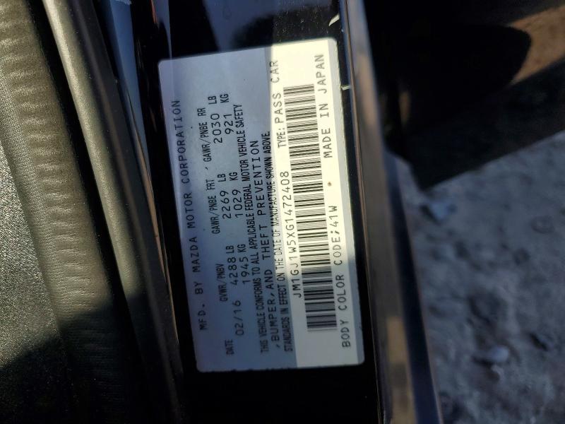 48405436 :رقم المزاد ، JM1GJ1W5XG1472408 vin ، 2016 Mazda 6 مزاد بيع