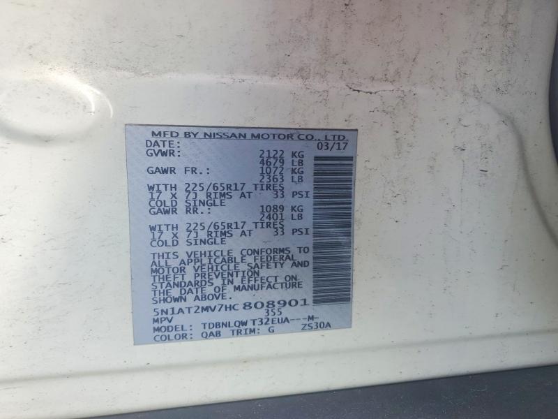 Aukcja sprzedaży 2017 Nissan Rogue, vin: 5N1AT2MV7HC808901, numer aukcji: 48082326