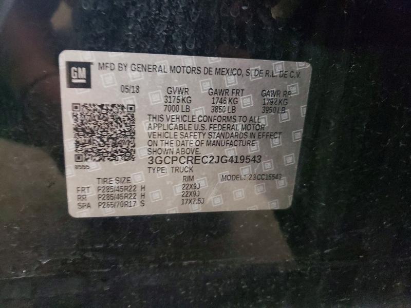 Продаж на аукціоні авто 2018 Chevrolet Silverado, vin: 3GCPCREC2JG419543, номер лоту: 50720246