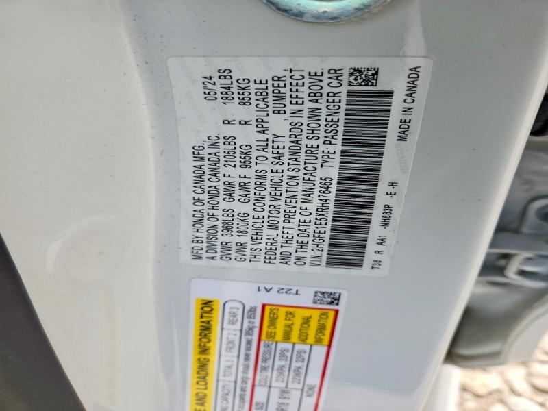Продажа на аукционе авто 2024 Honda Civic, vin: 2HGFE1E5XRH476465, номер лота: 52061076