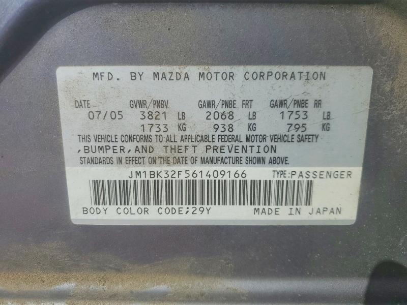 Aukcja sprzedaży 2006 Mazda 3, vin: JM1BK32F561409166, numer aukcji: 49047296